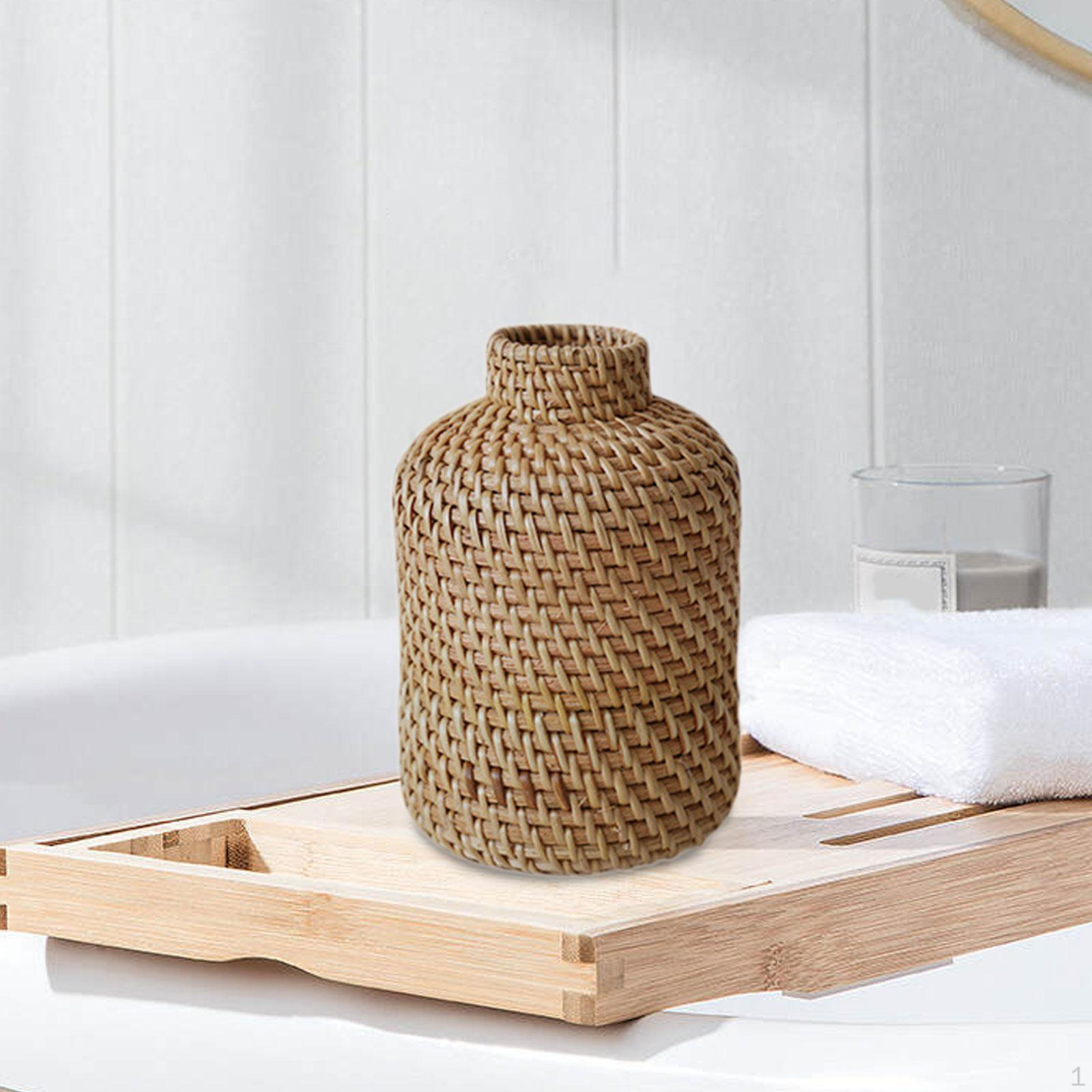 

Ваза для цветов из ротанга, плетеный цветочный горшок, держатель для хранения, центральный элемент стола, декор для свадьбы в помещении Style B