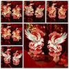 1 Pair Chinese Style 2026 Horse Year Door Sticker Bronzing God of Wealth New Year Wall Sticker Cartoon Pony Blessing