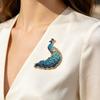 Brooch Pin Gradient Color UV Printing Peacock Shape Zinc Alloy Pin Suits Coats Sweaters Badge Versatile Accessories