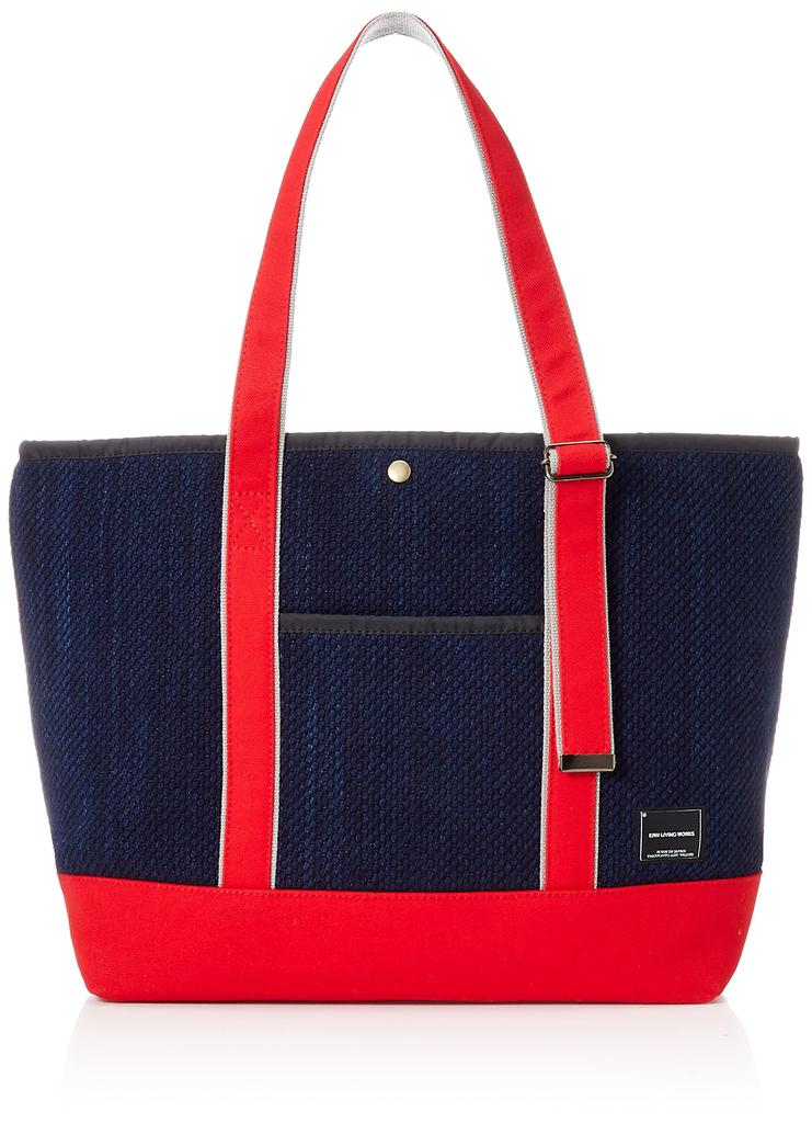 Bushu Authentic Indigo Sashiko x Colored Canvas Tote 6P303 Red [ARROWS&Company Ltd.] Bag/TB-001