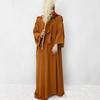 Middle Eastern Women's Solid Color Plus Size Multi-color Turkish 2-Piece Robe & Dress Set