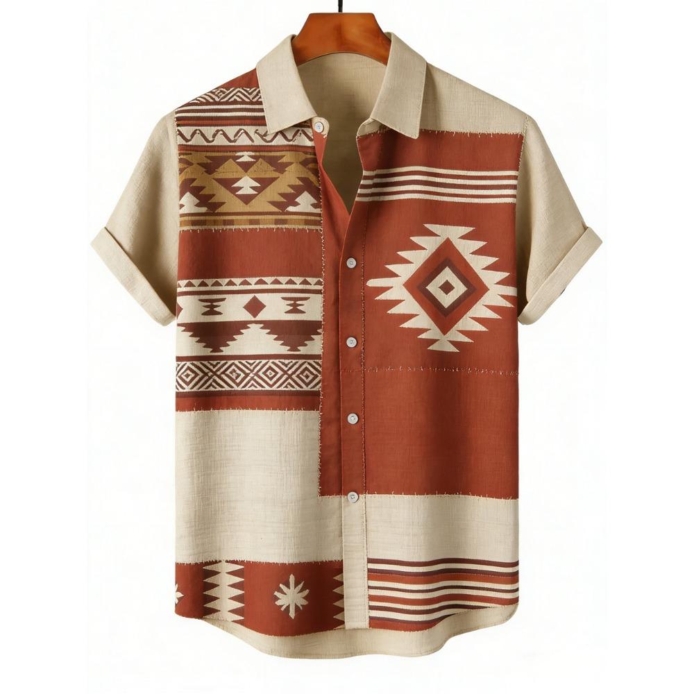 Outdoor Streetwear Men's Fashion Shirts Ethnic Patterns Printed Men's Shirts Casual Daily Men's and Women's Shirt