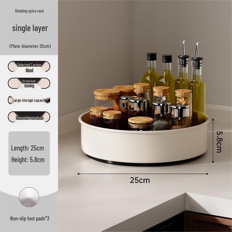 Rotating Kitchen Countertop Organizer Tray