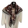 Light luxury high-end large triangular scarf women's soft twill silk classic versatile scarf shoulder white-collar office scarf silk scarf