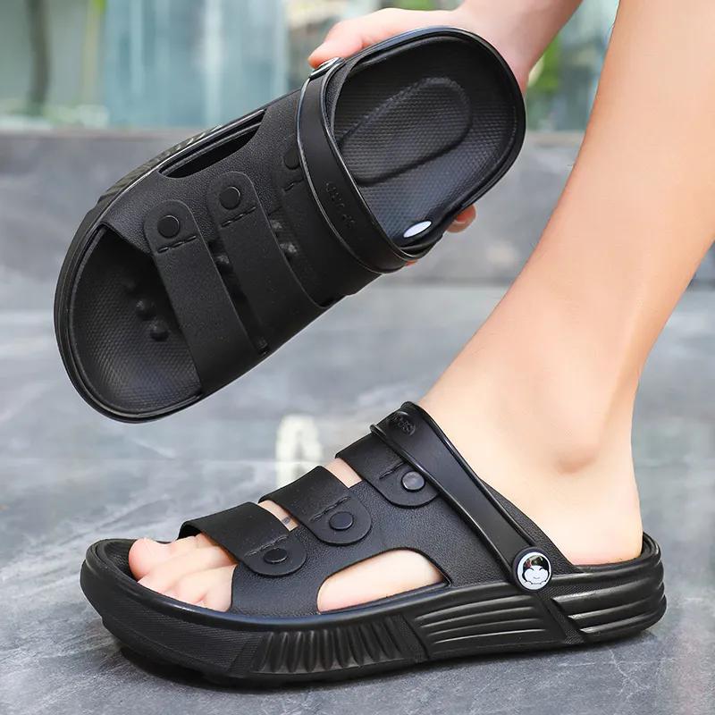 Cave Shoes for Men, Sandals for Summer Fashion, Breathable Beach Shoes for Outdoor Wear, Dual-purpose Sandals with Men's Toe Caps, Slippers