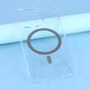 For iPhone 14 Pro Magnetic Case Glitter Ring 1.5mm Hard PC Clear Phone Cover