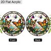 Acrylic Colorful Butterflies and Flowers Suncatcher, Stained Glass Style Window Hanging Ornament for Nature and Garden Lovers