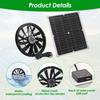100W Solar Panel Fan Kit Waterproof Powered Exhaust Round Fan Maintaining Air Circulation for Chicken Coop Greenhouse Shed
