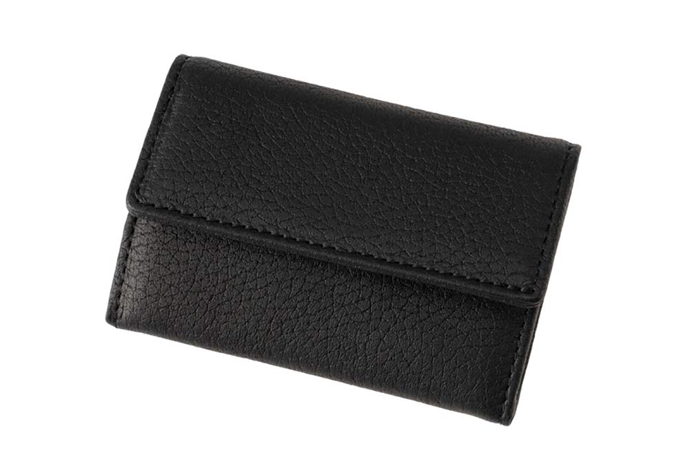 CYPRIS Finnish Elk Compact Wallet with Coin Day Birthday Boyfriend Black x 6873 All-in-One Purse, Leather, Men's Gift, Father's Gift, Gift, Gift,