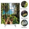 3D Printing Shower Curtain 180x180cm/180x200cm Window Scenery Green Plant Landscape Bathroom Curtains With Hooks Waterproof