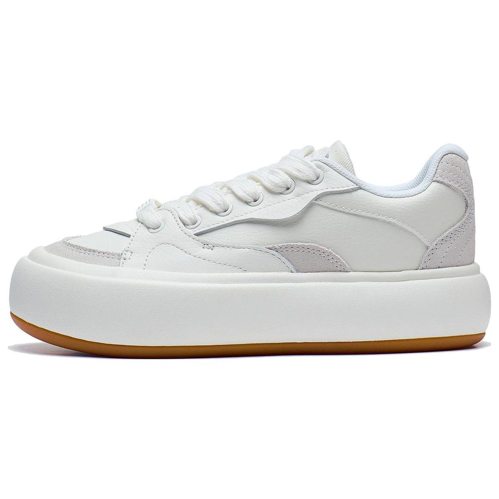 New LiNing Puff Platform Anti Slip Wear Resistant Low Top Skateboard Shoes Women's Ecru AZGT026-1