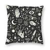 Halloween Witch Raven Square Putetrekk dekorasjon Gotisk Okkult Magic Witchy Putetrekk for sofa Bil Putetrekk