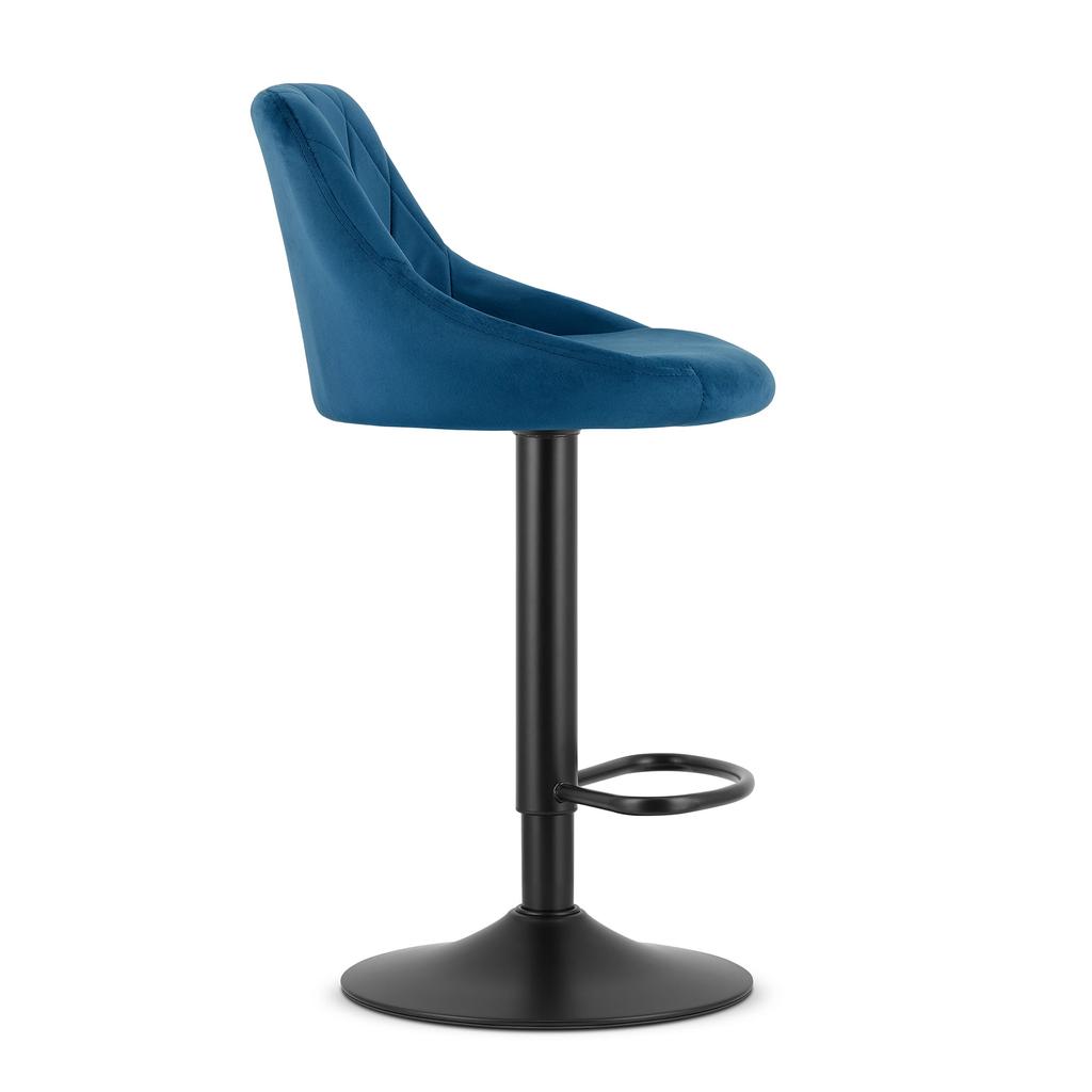 KAST stool - navy blue velvet / black base