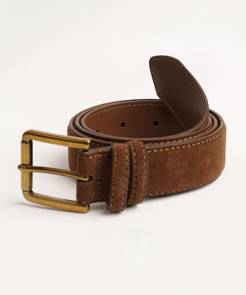 Beoteunseoul Minimal Square Suede Belt (Cowhide/Brown)