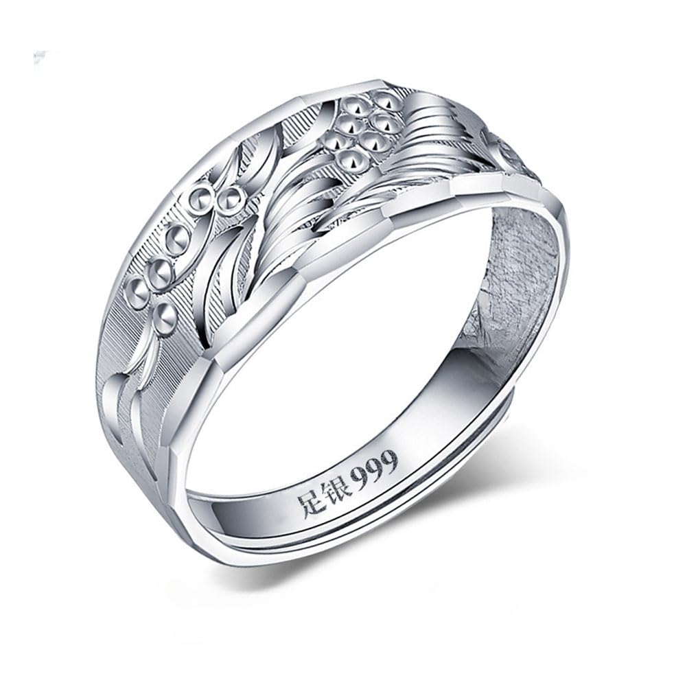 

Free 999 Silver Stylish Dragon Carved Pure Silver Adjustable Wedding Fashion Accessory [Rockyu] Men s Ring, Size, Ring, Ring, Ring, Size, Ring,