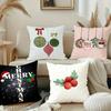 Cute Santa Claus Christmas Pillow Case Plush Fabric Soft Pillowcase Double Sided Print Cushion Cover Household Gifts