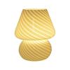 American Medieval Vintage Striped Glass Mushroom Table Lamp with USB - Retro Bedside Night Light