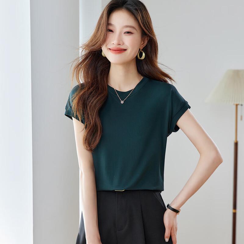 

Srcr Women s 140g Twisted Mulberry Silk Short Sleeve T-Shirt 2XL