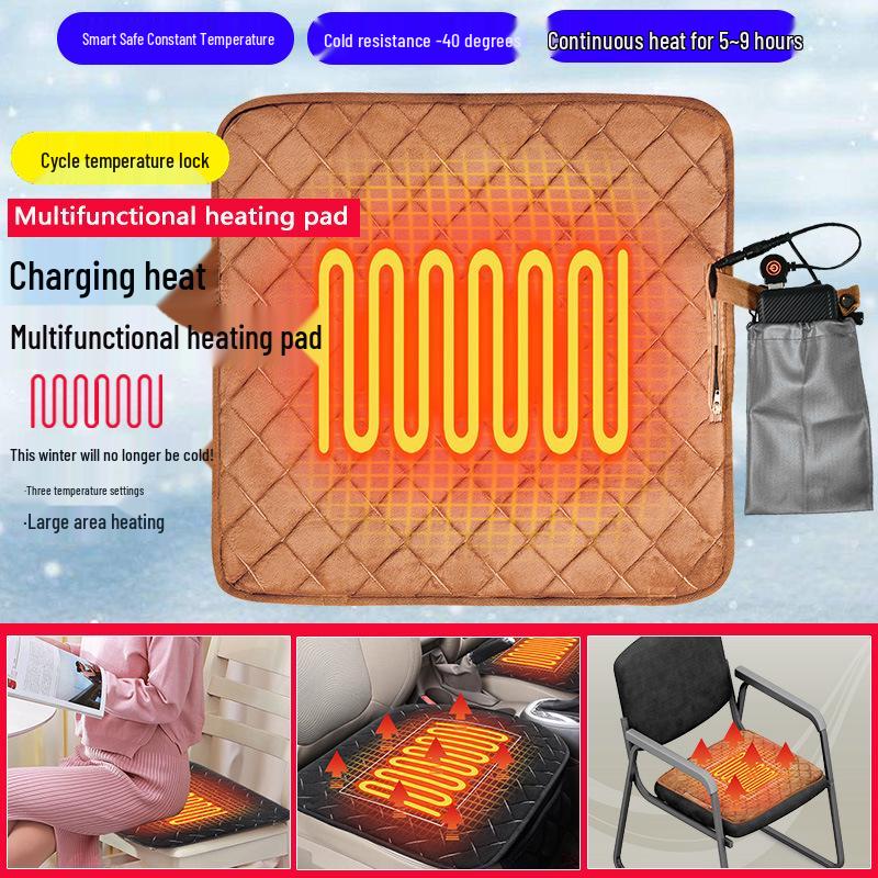 Winter Warm Soft Plush Heating Seat Cushion for Office Chair