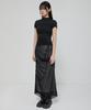 Peulleeoeob Asymmetrical Draped Mock Neck T-Shirt (Fl-126_Black)