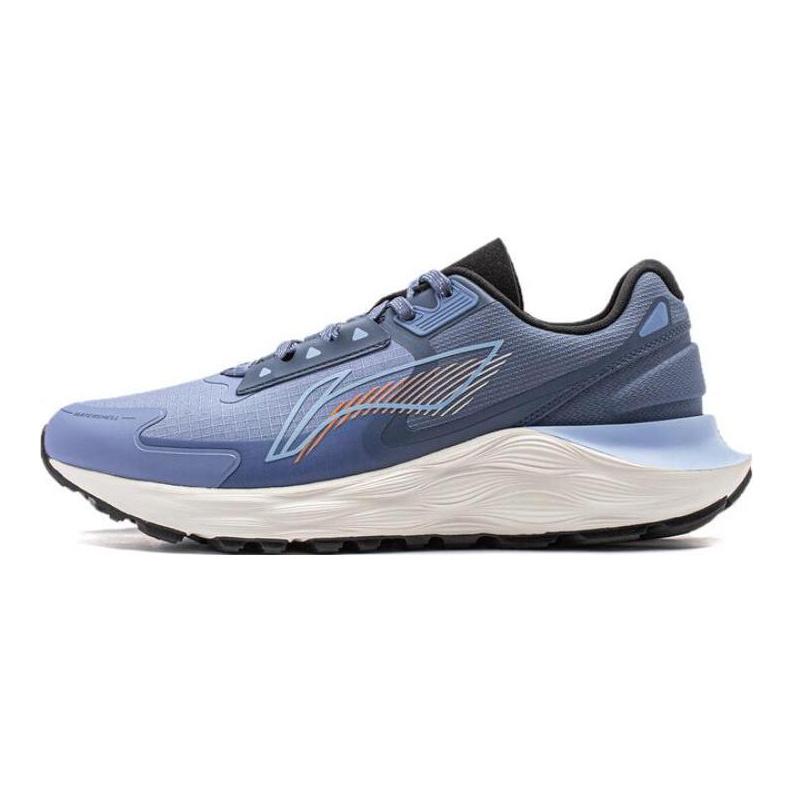 Li Ning Yufeng Comfortable Cushioning, Wear Resistant Low top Running Shoes Men's Gray Blue ARST055-4