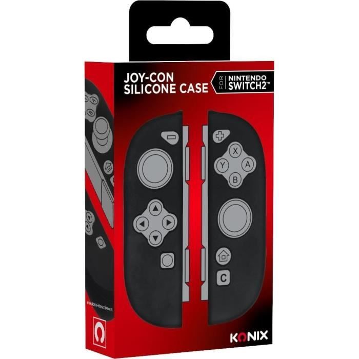 Coque De Protection Pour Manettes Joy-Con - KONIX - Nintendo Switch 2 - Silicone - Antichoc - Anti-rayures - Anti-poussière - Noir