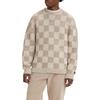 Levis Checkered Crew Neck Pullover Casual Long Sleeve Sweater Men Sweater Brown A3107-0000