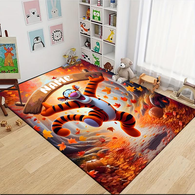 Custom Name Eeyore's Butterfly Adventure Carpet Rug Customizable Soft Washable Anti-Slip Home Living Room Sofa Mats Personalized Rug. 0909426