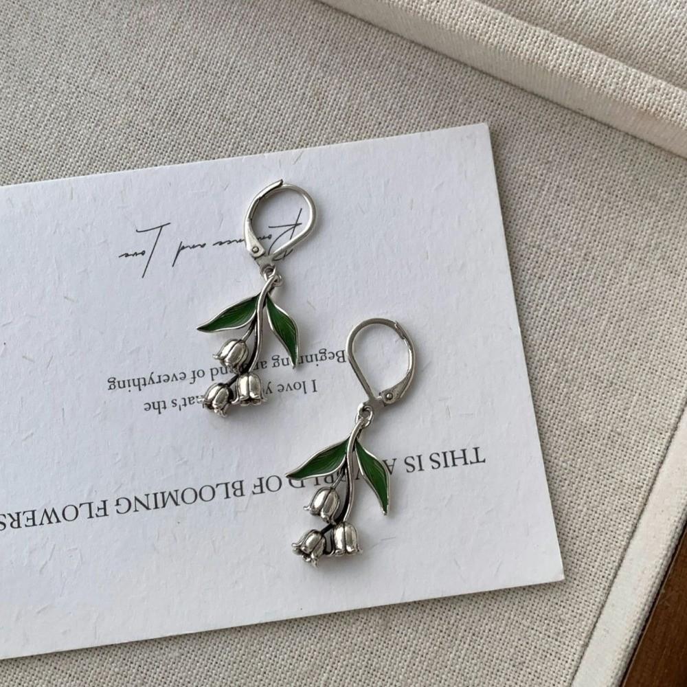 Vintage Style Convallaria Majalis Earrings Drop Shape Dangle Flower Jewelry  Women Jewelry