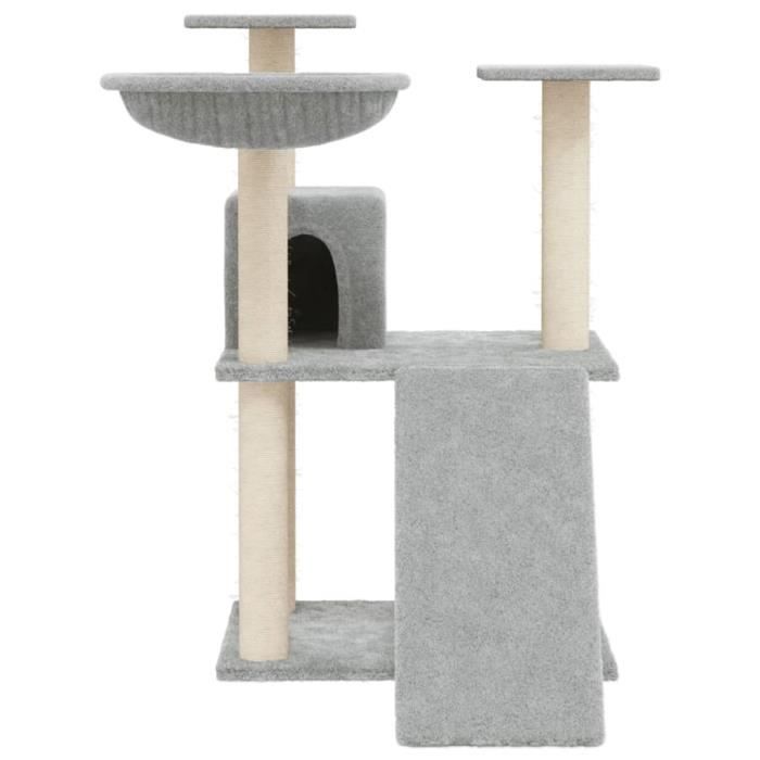171652 vidaXL Arbre à chat avec griffoirs en sisal Gris clair 83 cm