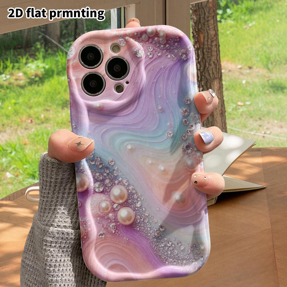 Phone Case: 2D Flat, Fits iPhone 12 Pro, 13, 14, 15, 16, 17, 18, Phone Decoration, Pearl Diamonds, Perfect Gift for Christmas and Halloween