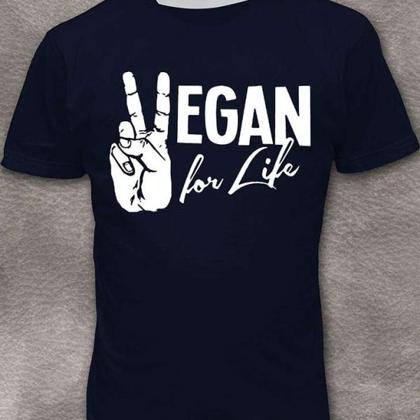 Vegan For Life T Shirt Tee Organic Vegetarian Green small-5XL available XL