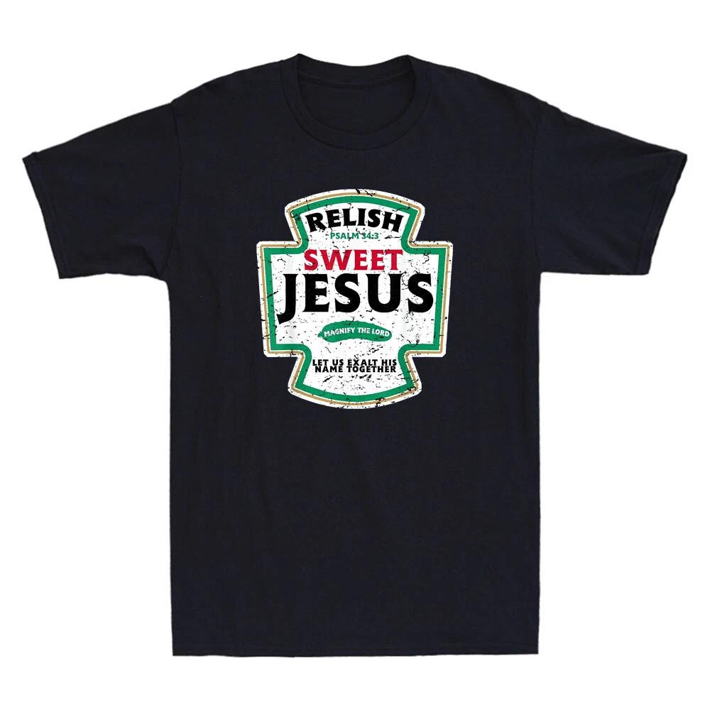 Relish Psalm 34:4 Sweet Jesus Funny Parody Christian Faith Vintage Men s T-Shirt XL