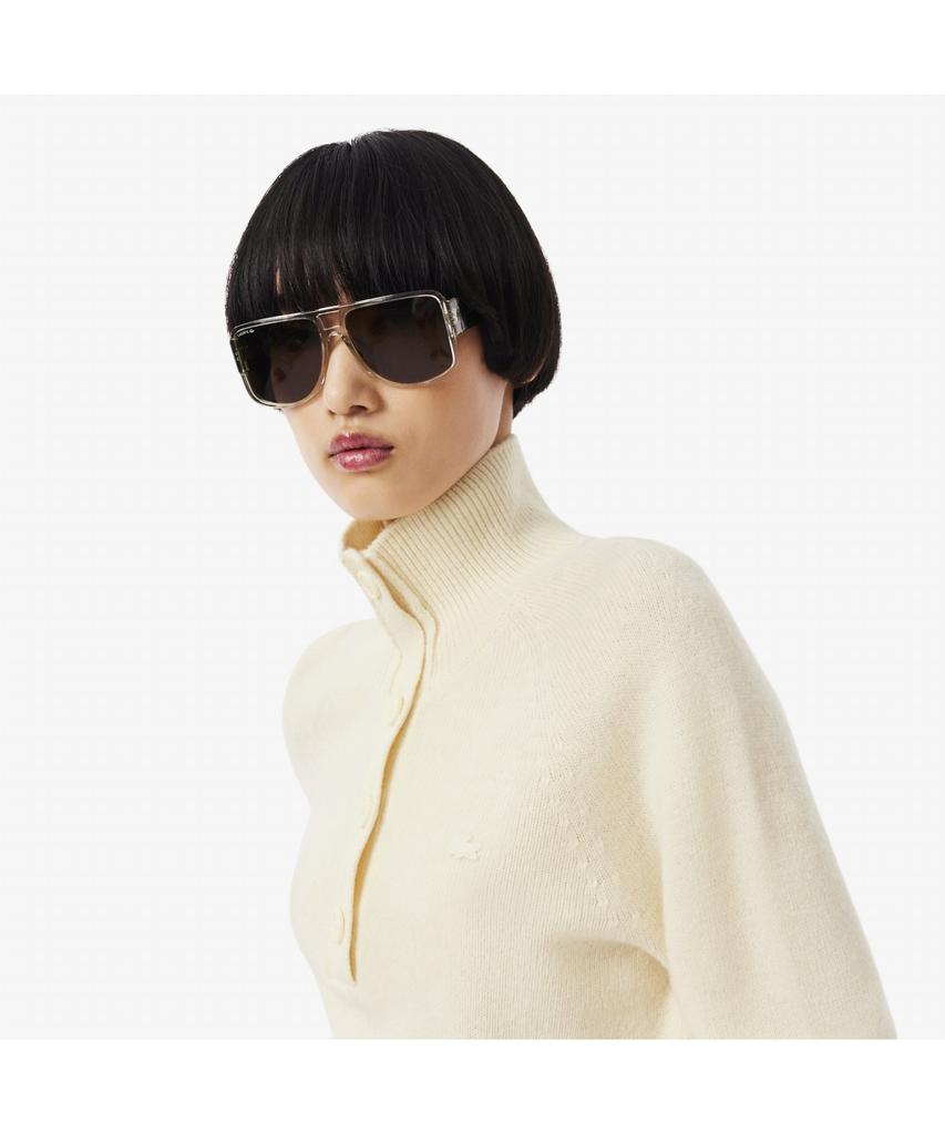 LACOSTE Women'S Carded Wool Half-Button Sweater Af4010-55N Xfj
