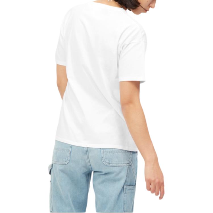 Carhartt WIP FW24 Logo Print Crew Neck Short Sleeve T-Shirt Women tops White I032215-02-XX