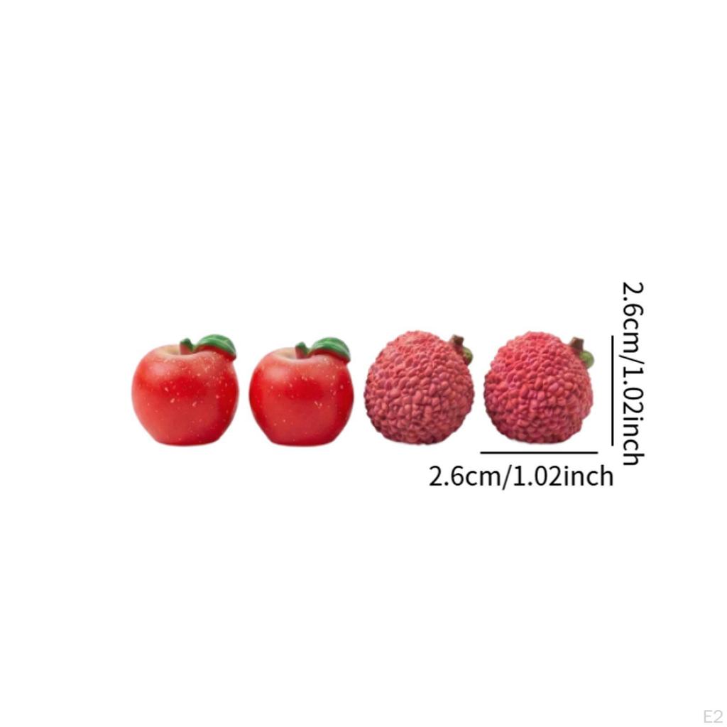 4 Pieces Fruit Car Dashboard Decorations Gifts Accessories Mini Center Console Ornaments for Office