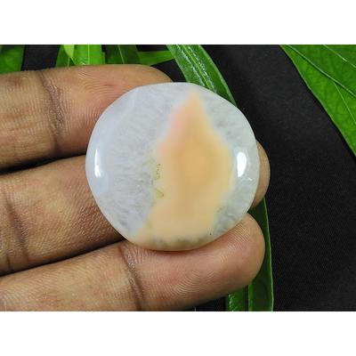 32X32X6MM Druzy Agate Round Healing Crytsal Cabochon Loose Gemstone 57Cts. SK-4153