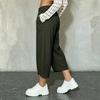 Women's Loose Fit Pants with Elastic Waistband and Hem for Casual Everyday Wear