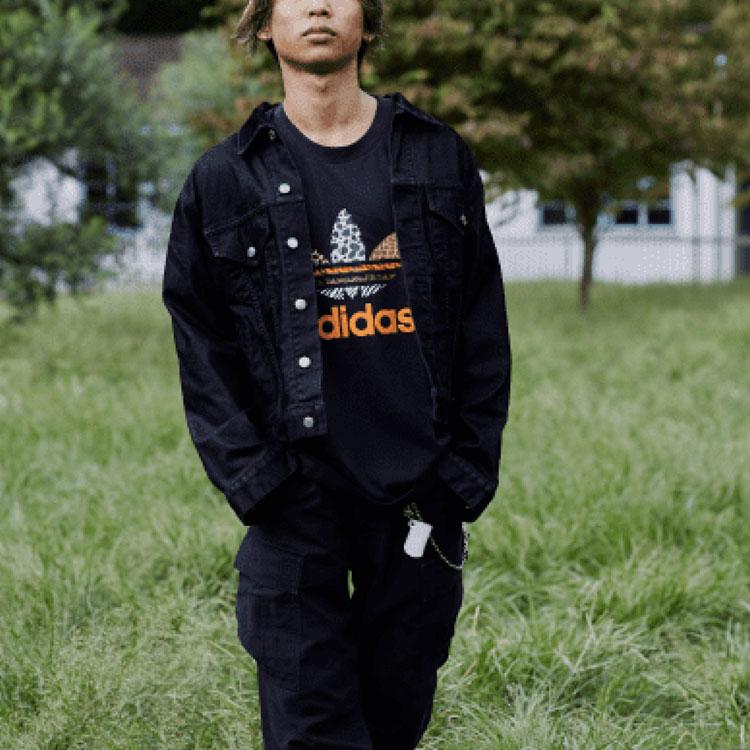 Adidas Originals X Atmos Collaboration Atm Tee Casual Sports Round Neck Short Sleeve Men Tops Black GT7296