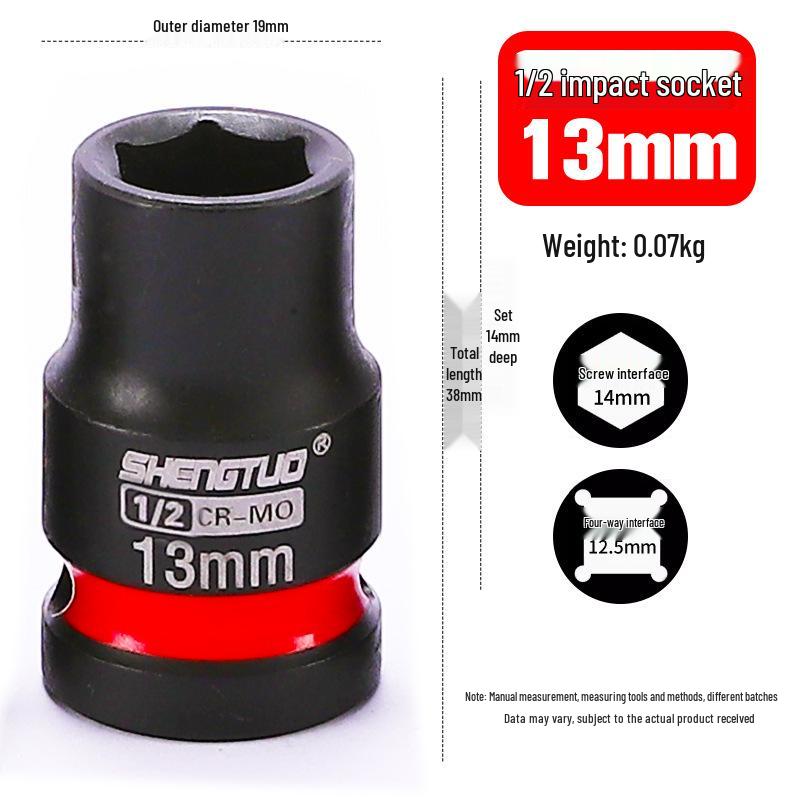 

Sheng Tuo 1/2 Heavy-Duty Pneumatic Impact Wrench with 8-36mm Color Ring Socket Heads for Tire Auto Repair