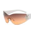 Sports Punk Sunglasses Goggle Y2k Luxury Brand Designer Sun Glasses Shades One Piece Around Eyewear Female Five Star Eyeglasses