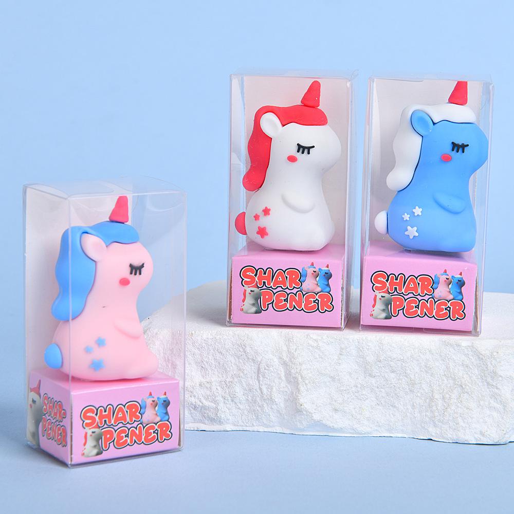 

Creative Cute Unicorn Pencil Sharpener: Cartoon Animal Design for Student Stationery and Prizes