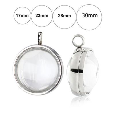 15pcs Curved Glass Living Locket Pendant Floating Locket Necklace For Women Stainless Steel Jewelry Making Reliquary Medallion