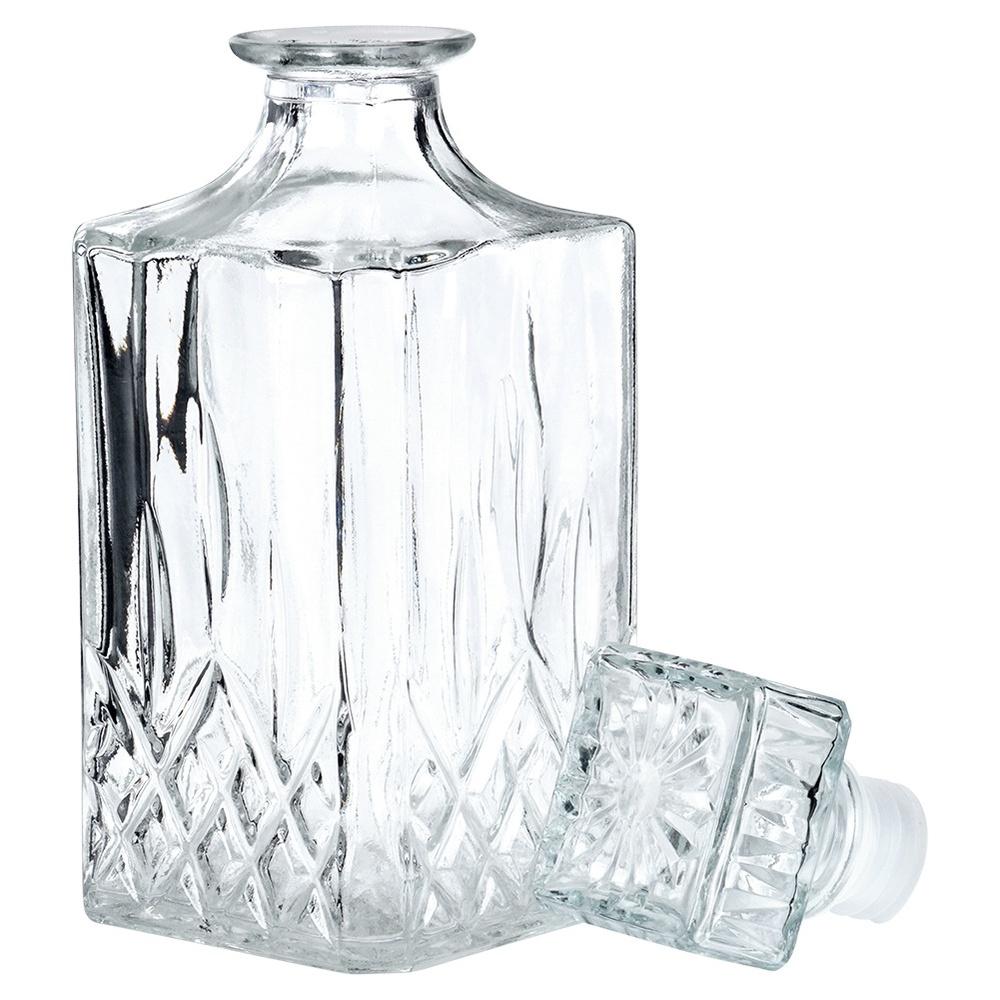 Glaskaraffe Flasche mit Korken für Whisky Brandy Alkohol Geschenk 900 ml