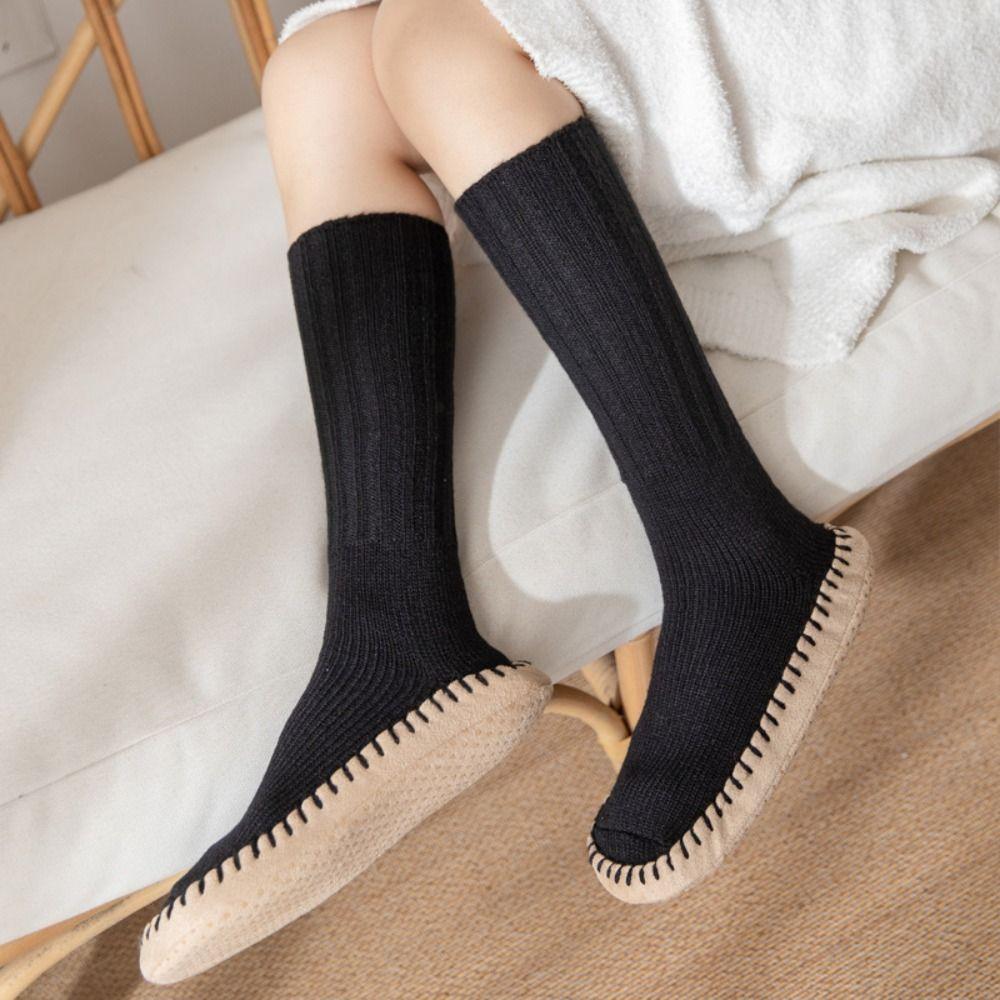Warm Floor Plush Socks Sleeping Winter Stocking Knitted Knee High Socks Unisex