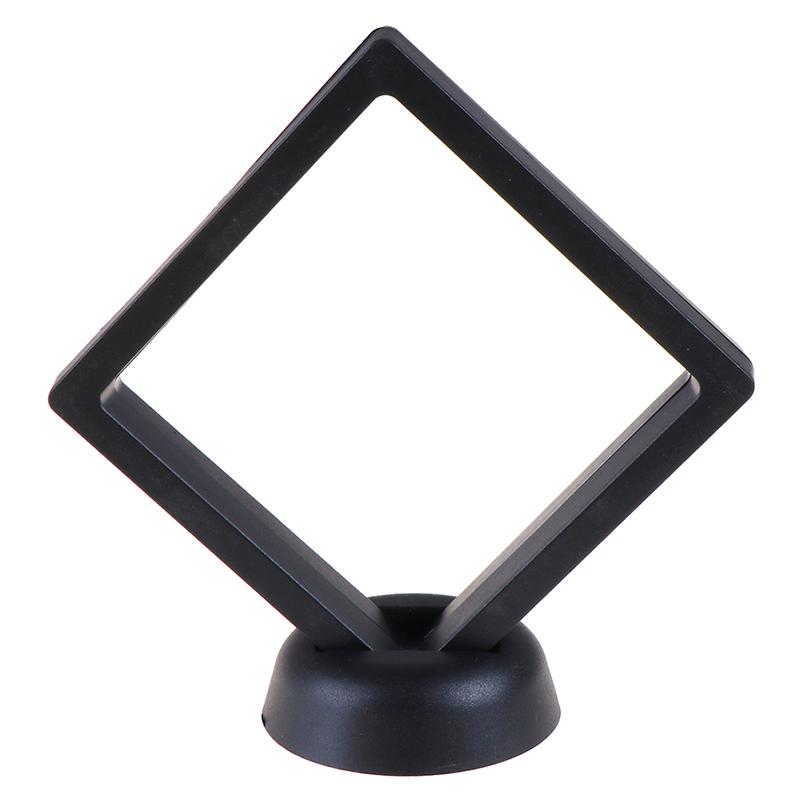 90*90Mm Nero 3D Fluttuante Gioielli Moneta Espositore Cornice Supporto Scatola Custodia Con Supporto