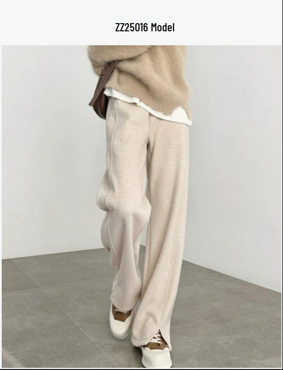 

High Waist Wide Leg Korean Style Cashmere Casual Pants S (85-100 lbs)