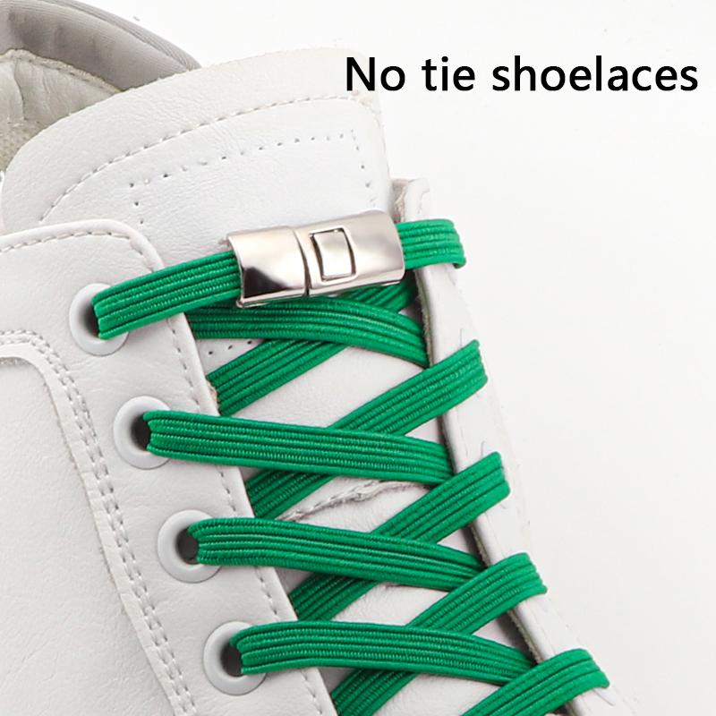 1 Paar Elastische Schoenveters Zonder Strikken Schoenveters Drukken Op Het Metalen Slot Platte Schoenen Kinderen en Volwassenen Veiligheid Luie Schoenveters Elastiek