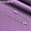 Fine 925 Sterling Silver Small Square Bracelet For Women Wedding Party Fashion Charm Jewelry