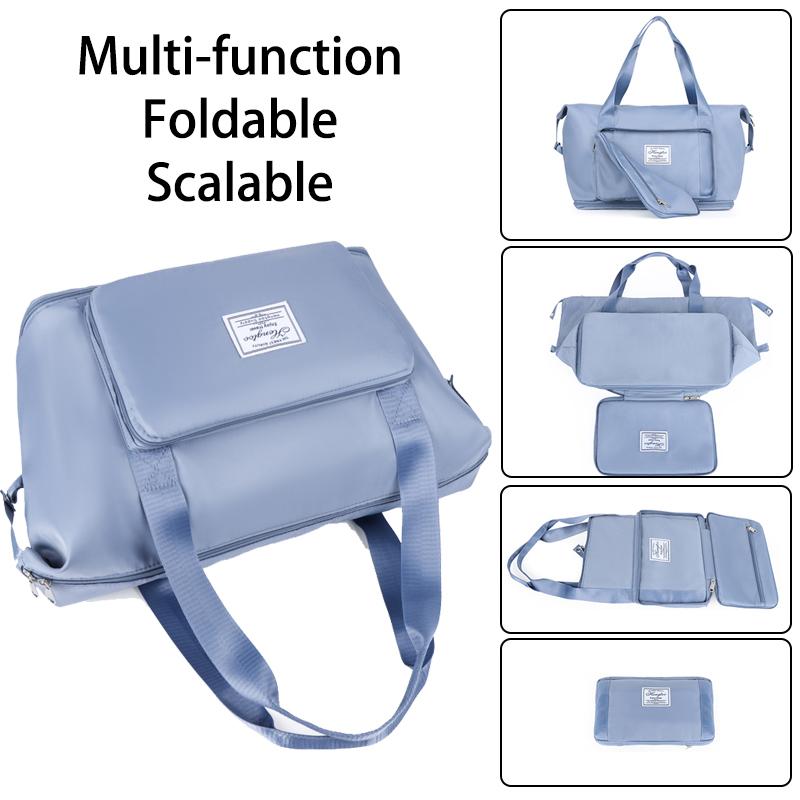 Fashion Casual Unisex Luggage Bag Oxford Solid Color Wear-resistant Waterproof Multi Pocket Large Capacity Storage Travel Bag